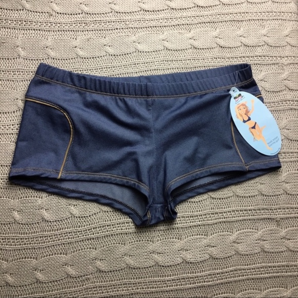 Sunset Beach Girls Swim Bottoms Denim